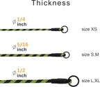 BronzeDog Rope Pro Training Dog Collar Braided No Pull Quick Release Round Lead Collars for Dogs Small Medium Large Puppy (M - 19.7" Long, Green)