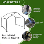 Summertrail Extra Large Dog House Outside, Dog Tent Outdoor, Big Dog Shade Shelter Doghouse Canopy, Water Resistant Dog shelter with Ground Nail, Gray Sun Rain Cover for Pet Cat Livestock 4'x 4'x 3.3