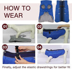 Medium Dog Coat - Warm Zip Up Snowsuit Dog Harness Vest, Reflective, Water-Resistant, Royal-Blue