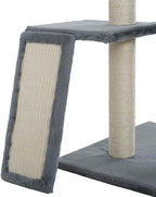 Cat Tree for Indoor Cats 105" Tall Cat Tower Multi-Level Cat Condo with 3 Perches 2 Caves Cozy Basket Scratching Board Pet Supplies Gray