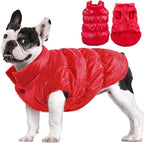 AOFITEE Dog Jacket, Dog Winter Coat, Warm Dogs Coat, Fleece Dogs Puffer Jacket, Windproof Waterproof Pet Snowsuit, Cozy Female Male Pet Snow Jackets Fleece Vest with Snap Closure, Christmas Red, XL