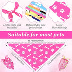 Abbylike 50 Pcs Paw Print Dog Bandanas Bulk Cute Footprint Bandanas for Dogs Triangle Kerchief Bib Scarf for Pets Halloween Party Costume Photo Props Daily Accessories Pet Shops (19.7 x 13.8 x 13.8)