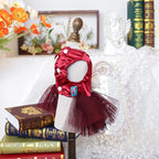 Fashion Sweet Puppy Dog Blingbling Princess Skirt Pet Dog Lace Cake Camisole Tutu Dress J-red M
