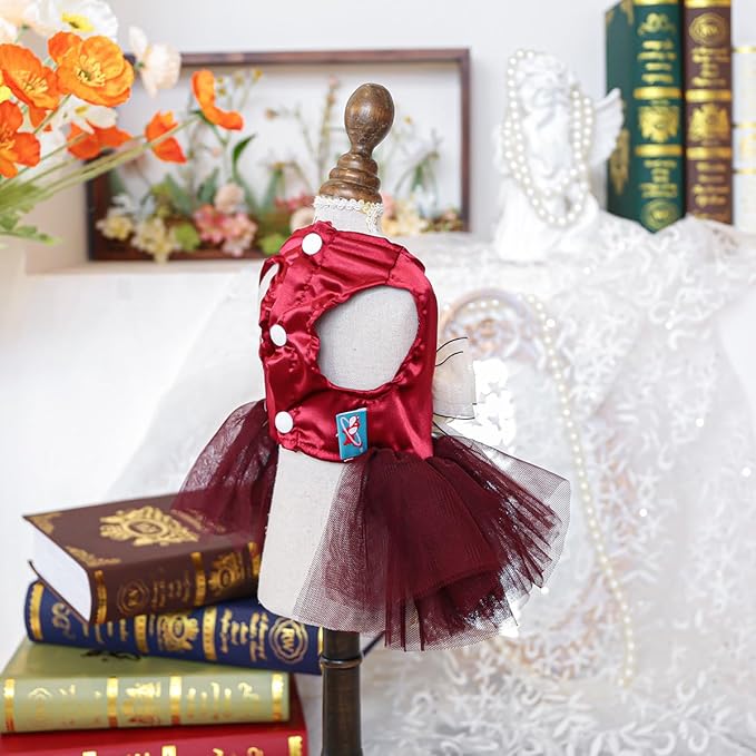 Fashion Sweet Puppy Dog Blingbling Princess Skirt Pet Dog Lace Cake Camisole Tutu Dress J-red S
