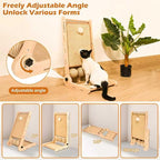 Cat Scratcher, 180°Angles Cat Scratcher, 23.6'' Cat Scratch Pad W/Toy Balls, Cat Scratch Pad for Indoor Cats Kitties, Cats Scratching Board W/Adjustable Shape,2-Sided Sisal Design