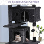 Cat Tree 70 Inches Cat Tower for Indoor Cats Multi-Level Cat Condo with Litter Box Enclosure,Scratching Posts for Indoor Cats (Dark Gray)