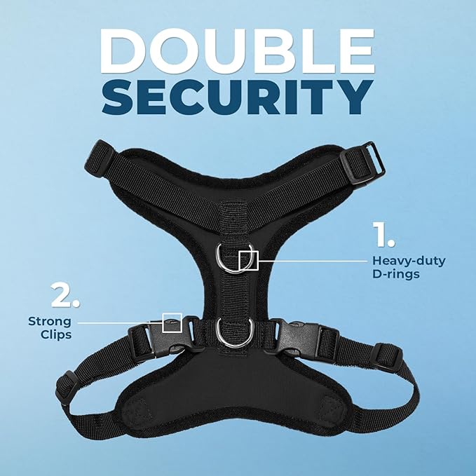 Voyager Step-in Lock Pet Harness - All Weather Mesh, Adjustable Step in Harness for Cats and Dogs by Best Pet Supplies - Black, XS (Pack of 2)