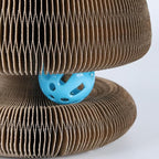 Kitty Curls Cat Toy Kurlz, Interactive Scratch Pad, Foldable Accordion,Recyclable Scratcher with Ball (Orange)
