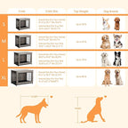 Shintenchi Wooden Dog Crate Furniture for Large Breed, L Double-Door Kennel Indoor with Removable Tray, End Table L Dog Crate for Decoration, 38.6" L, Grey