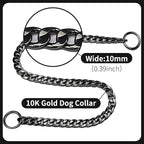 Stainless Steel P Chock Metal Chain -JYHY Dog Necklace Collars Walking Training Pet Supplies for Small Medium Large Dogs (26" (Fits Neck 22" to 24"), Black)