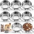 Zubebe Stainless Steel Hanging Dog Crate Bowls, Non-Spill Kennel Food Water Bowls with Screw Clamp Attach Holders, Removable Mountable Metal Cage Feeder for Pet(41 oz)