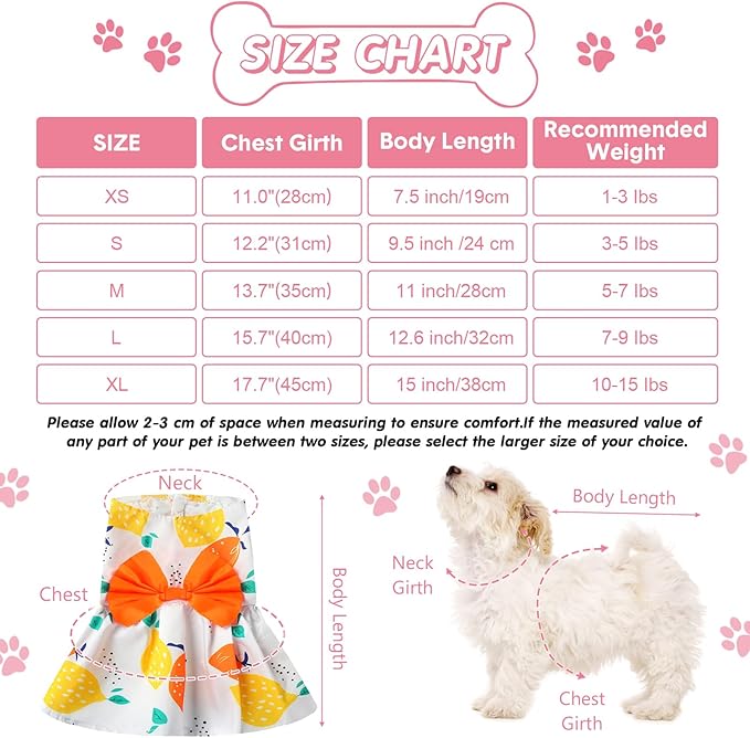 Saintrygo 5 Pieces Floral Dog Dress Cute Dog Skirt Pet Dresses Pet Clothes Dresses Cat Princess Bowknot Clothes Puppy Outfits for Yorkie Puppy Cat, 5 Styles(Cute Style,Small)
