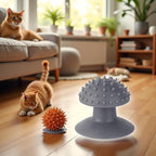 Gray Cat Corner Scratcher | Cat Corner Self Groomer Remove Loose Fur, Removable Design for Cleaning, Cat scratcher Cat Massage Combs for Short Long Fur Cats, Kitten Puppy Massager Cat Brushes,Grooming