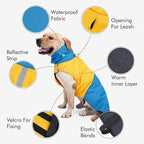 Dog Warm Coats - Windproof Dog Winter Outdoor Jackets Cold Weather Coats for Dog Waterproof Dog Raincoats with Hole for Dog Leash,Black Blue M
