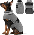 KAMA BRIDAL Dog Winter Coat Warm Padded Puppy Jacket Windproof Water Resistant Clothes for Small Medium Large Pets Christmas Sweater Outfit Vest(Grey, L)