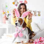 3 Pieces Easter Dog Costume Set Including Easter Rabbit Ears Headband Easter Dog Tutu Dress Cute Pet Tutu Pink Easter Pet Scarf for Medium Dogs Holiday Outfit Accessory