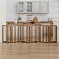 Dog Gate 32" Tall Foldable Dog Gate for Doorways Freestanding Pet Gate for Dogs Indoor (Walnut,6 Panel)