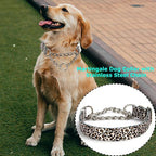 Martingale Collar with Chain,Adjustable Soft Durable Choke Collar for Medium Large XL No Pull Training Dog Collars-Leopard XL