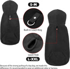 EXPAWLORER Dog Hoodie Fleece Sweater Vest, Hooded Dog Sweatshirt Fall Winter Pet Clothes with Leash Hole, Sleeveless Warm Cozy Puppy Clothing for Cat Small Medium Large Dogs Girl Boy, Black L