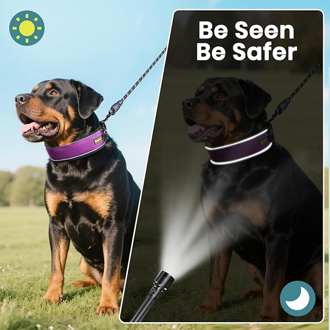 Mayerzon Patented No Pull Collar for Small Medium Large Dogs Beagle German Shepherd Rottweiler, Martingale Anti Pull Dog Collar with Buckle for Walking Training, Reflective, Adjustable, Waterproof