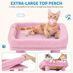 61" Multi-Level Cat Tree Tower for Large Indoor Cats & Maine Coons – Jumbo Perch, Spacious Condos, Robust Sisal Scratching Posts, Play Toys, Stable Activity Center - Pink