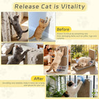 Cat Scratcher Cat Scratch Pad L Shape Wall Mounted Dual Use (Vert/Horiz) Kitten Bunifa Scratching Card Board Vertical Post with Ball Toys Feathers,Protecting Furniture Core is Replaceable Large Grey