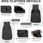 ROZKITCH Lightweight Dog Winter Coat Soft Pullover Pajamas, Pet Windproof Warm Cold Weather Jacket Vest Cozy Jumpsuit Apparel Outfit Clothes for Walking Hiking Travel Sleep Black L
