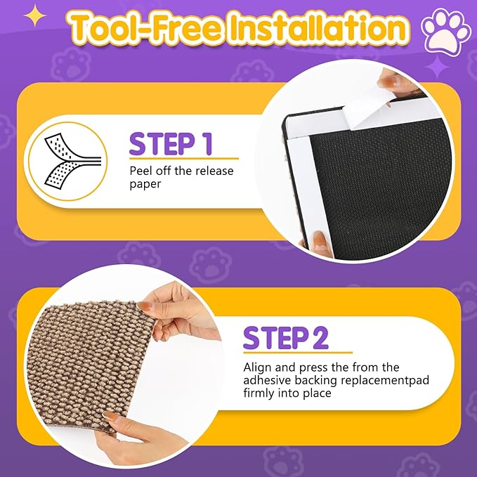 Wall Cat Scratcher for Indoor Cats,23.6x11.8”Corner Cat Scratcher,Cat Scratch Pad Furniture Protector for Door & Wall,Couch, Durable Cat Scratching Board Easy Mount(Deep Brown, 23.6”x11.8”)