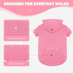Dog Sweaters for Small Dogs,Dog Hoodies,Warm Fleece Sweatshirt with Hood & Pocket,Leash Hole,Cozy Cold Weather Puppy Clothes Pet Sweater for Small Dogs(Pink,S)