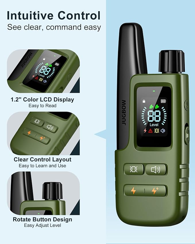Jugbow 4200-Foot Dog Training Collar Remote Control Features 4 Training Modes Highly Responsive Connection Requires Use with Jugbow Collar