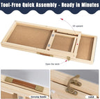 Adjustable Wooden Dog Ramp for Small & Medium Dogs, 39.4" Long x 15.8" Wide Portable Pet Ramp for Bed, Couch, Sofa & Car, Anti-Slip Carpet, Lightweight Foldable Indoor Outdoor Travel Dog Ramp