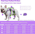 Huntboo Escape Proof Dog Harness, Escape Artist Harness, Reflective Dog Harness with Handle, Durable,Adjustable Vest for Small Medium Large Dogs Walking, Training, and Running Gear(Lavender Purple,S)