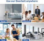 SECRUI Wireless Doorbell with 2 Buttons – Doorbell Kits for Front Door Back Door– Battery Operated Doorbell with 52 Chimes, LED Flash, 5 Volume Levels – Waterproof Modern Doorbell – Over 1000FT