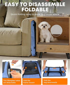 Large Cat Dog Carrier for Pet Up to 20 Lb - 20×13×13 in, Top & Side Entry, Foldable, Soft-Sided Pet Carrier with Ventilated Anti-Scratch Mesh & Car Seat Buckle for Car, Travel and Vet - Blue