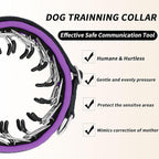 Martingale No Pull Dog Collar for Large Medium Small Dogs, Heavy Duty Nylon Reflective Adjustable Anti Pull Slip Collar with Buckle for Training Walking S Black Purple