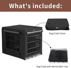 DONORO Dog Crates for Small Size Dogs Indoor Double Door Dog Kennels & Houses for Puppy and Cats, Collapsible Metal Contour Dog Cages (Black, 30.0" L x 19.0" W x 21.0" H)