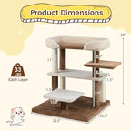 PETSITE 28-inch Small Cat Tree, Multi-Level Modern Cat Tree Tower with Sisal Scratching Posts, Multiple Jumping Platforms, and Soft Spacious Top Perch, Ideal for Elder Cats