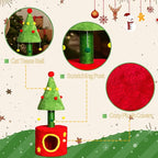 Christmas Decorations, Christmas Cat Tree with Hideaway, Small Cat Tower with Sisal Scratching Post and Hanging Toys, Red & Green Holiday Decor for Indoor Cats (30.7 in Christmas)