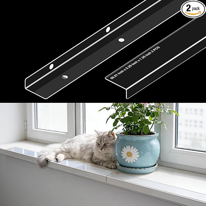 Ultra Clear Window Sill Protector - Scratch & Chew Proof Pet Guard for Dogs & Cats, Easy Install Transparent Ledge Cover, No Residue