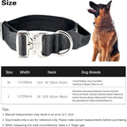 Tactical Dog Collar, 1.5" Wide Thick Heavy Duty Dog Collar with Handle, Soft Neoprene Padded Military-Grade Nylon Training Collar with Quick Release Metal Buckle for Large Dogs(Black, L,XL)