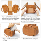 PetsHome Dog Carrier Purse, Pet Carrier, Foldable Waterproof Premium PU Leather Pet Travel Portable Bag Carrier for Cat and Small Dog Home & Outdoor Small Brown