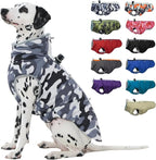 Medium Dog Coat Dog Winter Jacket,Warm Dog Coat with Harness Reflective Dog Snow Jacket Water-Resistant Dog Vest Zip Up Snowsuitfor Medium Dogs Jack Russell, Mini Schnauzer, Grey-Camouflage