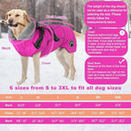 Doglay Dog Coat with Harness, Reflective Warm Dog Jacket Waterproof Puppy Winter Coat for Cold Weather, Adjustable Fleece Jacket for Small Medium Large Dogs
