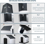 OFIKA Dog House Outdoor Indoor, Large Dog House for Small Medium Large Dogs, Insulated Waterproof, Ventilated & Easy Clean, Assemble
