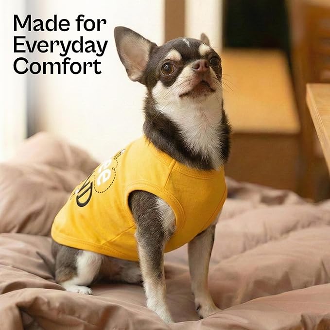 Parisian Pet Dog Shirt – 100% Cotton Shirts for Medium Dogs – Sleeveless Puppy Vest – Lightweight and Breathable Pet Apparel – Soft Pullover Summer Dog Clothes - Stretchy T Shirts for Dogs