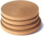 Extra Large Round Cat Scratcher Refill Pads - 15.7 Inch Diameter, 1 Inch Thick, Cardboard Scratching Board Replacement for Cats, 4 Pack
