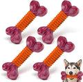 Apasiri 4-Pack Dog Toys for Aggressive Chewers Peanut Butter Flavored: Dog Bones for Large Dogs, 8" Chew Toys Long-Lasting, Tough Nylon & Rubber Dogs Toys