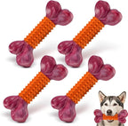 Apasiri 4-Pack Dog Toys for Aggressive Chewers Peanut Butter Flavored: Dog Bones for Large Dogs, 8" Chew Toys Long-Lasting, Tough Nylon & Rubber Dogs Toys