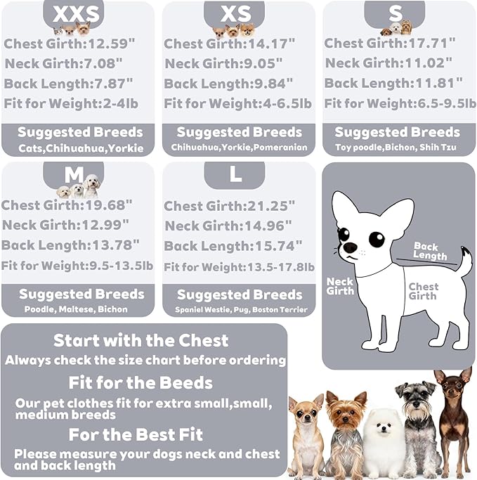 Fleece Dog Sweater Fall Dog Sweater for Small Dogs Thermal Soft Puppy Pajamas Stretchy Jumpsuit Doggie Pet Clothes for Chihuahua Teacup (Grey, XX-Small)