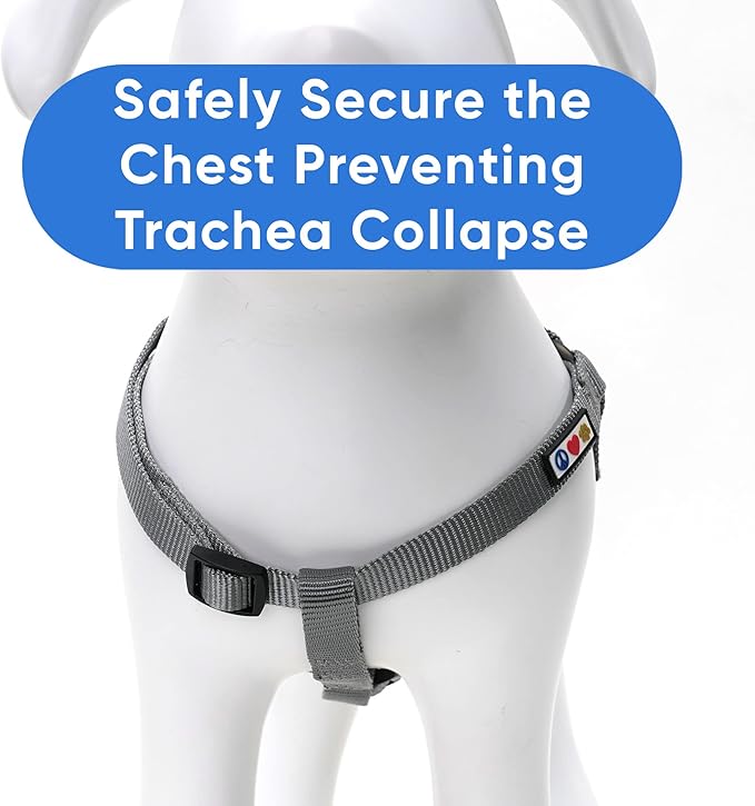 Pawtitas Solid Step-in Dog Harness – Adjustable No-Pull Vest for Puppies to Seniors, Safe & Comfortable S Grey
